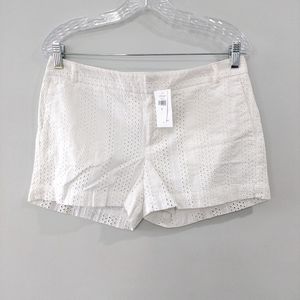 Banana Republic Factory Shorts size 8 Ryan Fit White eyelet pattern pockets